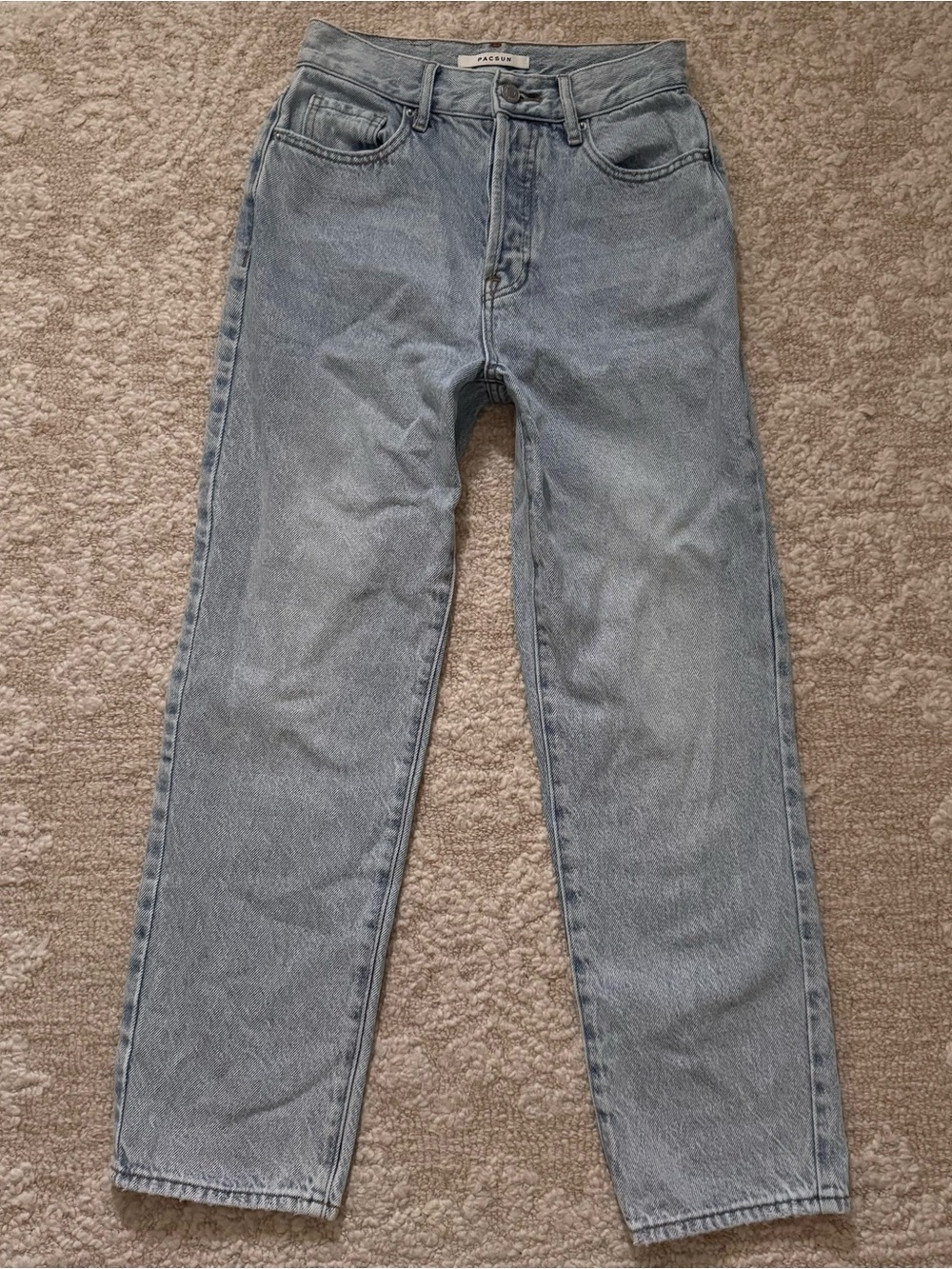 Pacsun High Rise Straight Leg Jeans - Light Blue